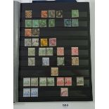 Barbados: QV-QEII mint & used in 16 page black stock-book. Defin, commem, postage due with sets/