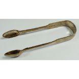 A pair of Victorian silver sugar tongs by Robert Williams & Sons, Exeter 1847, 53.9gm