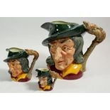 A set of three Royal Doulton Pied Piper character jugs
