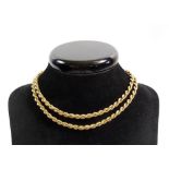 A 9 carat gold rope twist necklace, 11g