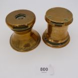 Two brass winch reels, one by Simpson Lawrence of Glasgow. 7.5cm wide