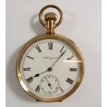 An Elgin gold plated pocket watch and an Omega ladies watch