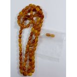 An amber style bead necklace