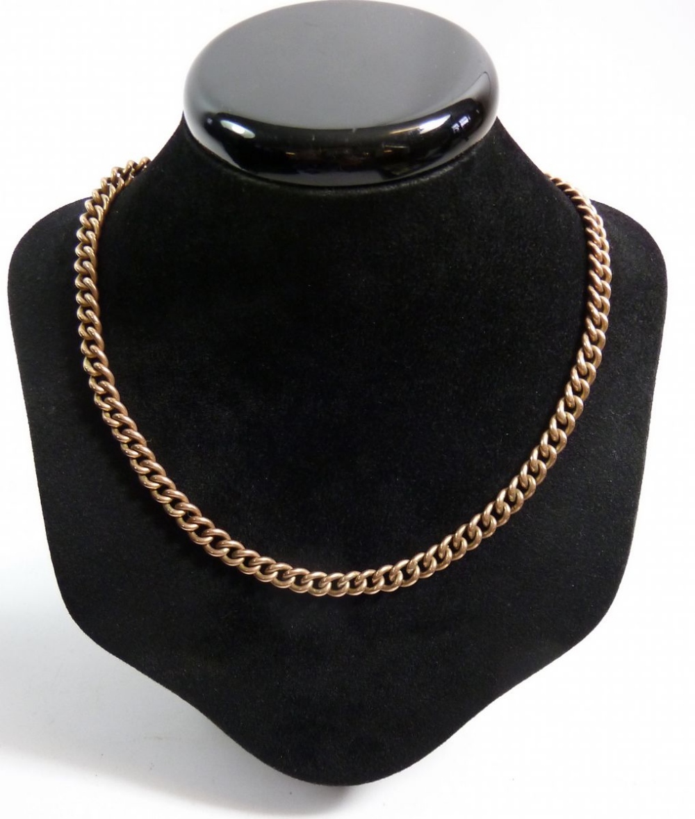 A 9 carat gold fob chain, 44g