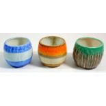 Three Shelley preserve pots