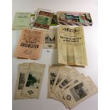 Small box of train and bus guides with related ephemera from 1920s-80s plus bus, tram, train,