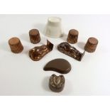 A group of Victorian savoury miniature jelly moulds, including rabbit, horseshoe etc, and a teardrop