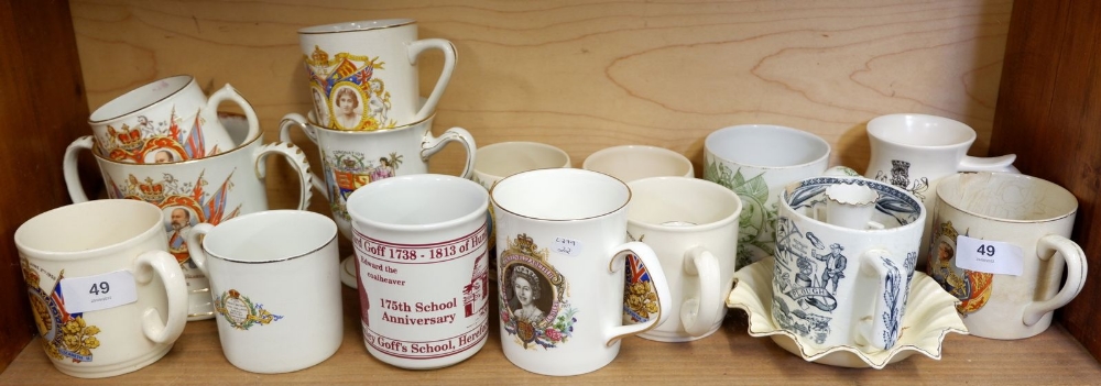 A box of Royal commemorative mugs etc