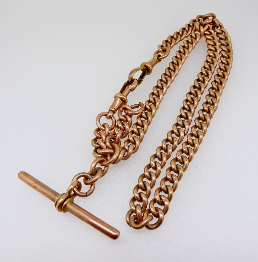 A 9 carat gold fob chain, 44g - Image 2 of 2