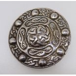 A Celtic Iona silver brooch by Alexander Richie, 3.6 cm diameter