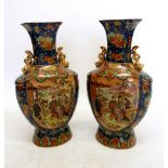 A pair of large modern Chinese vases decorated figures, 63cm high