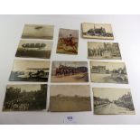 A box of old postcards including some topographical, 2 x airships etc.