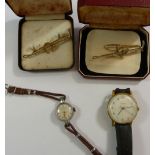 A vintage Sekonda watch, an Oris ladies watch and two stick pins