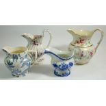 Four various Victorian jugs, including a Ridgeways 'Porcelaine de Francais' jug, and two others a/f