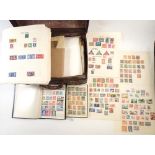 A collection in small suitcase and box of GB, Br Commonwealth and ROW stamps, mostly of QEII era.