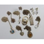 A group of assorted silver jewellery, total weight 50.1g