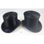 A Dunn & Co silk top hat 20 x 16cm and a Christy's one 20 x 16cm