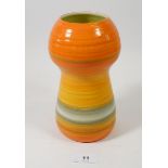 A large Shelley Harmony Ware orange bulbous vase, 20cm