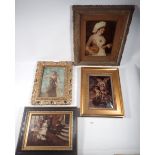 A collection of four various christoleon pictures, 25 X 18cm approx.