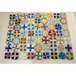 A pair of single patchwork quilts with hexagon and square design, 156cm x 2m and 160cm x 2.4m