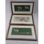 Three Cecil Aldin prints of huntsman, 13 x 33cm