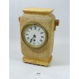 A pottery mantel clock, 26cm