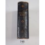 A collection of Hymns by Rev John Wesley 1846, leather bound, 10cm tall