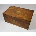 A Victorian walnut writing slope with fitted interior, 35cm wide