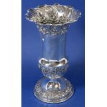 A silver vase, Sheffield 1902 by Fenton Brothers, 340g