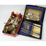 Various silver plated cutlery including Kings Pattern cutlery set