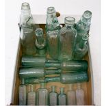 A collection of old glass bottles