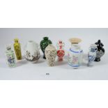 A collection of miniature Japanese vases approx 8cm