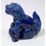 A Japanese blue dog of Fo, 10cm