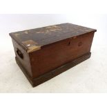 A Victorian small stained pine trunk 69 x 39 x 21cm