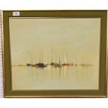 Gerald Parkinson - oil on canvas 'Yacht Anchorage' 1969, 43 x 53cm