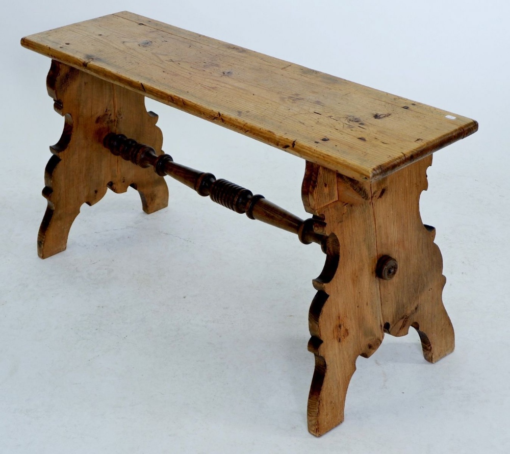 A 19th century Swiss pine bench 93cm long