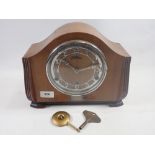 A 1950's Bentima Westminster chime mantle clock with key and pendulum