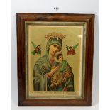 A Swiss print Madonna and Child, 26 x 20cm