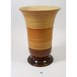 A large brown Shelley Harmony Ware vase, 23cm