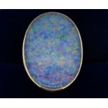 A 9 carat gold ring set large opal, size O, stone size 2.4cm