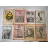 Sixteen 1970's Rolling Stone newspaper issues including reports on Charles Manson, The Kinks, Paul