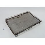 A Victorian kitchen wire cooling tray with decorative gallery, 24 x 35cm