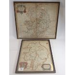 A 17th century map of Warwickshire by Richard Blome, 33 x 28cm and another by Robert Morden, 36 x