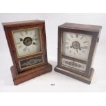 Two Victorian mantel alarm clocks with pendulums (no keys)