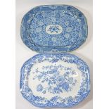 A Copeland Victorian meat plate and another meat plate 48cm wide