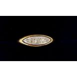 An 18ct gold Victorian ring set five small diamonds 3g, size J