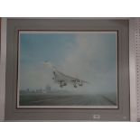 Gerald Coulson - limited edition - Concorde print signed by artist and pilot - Mr Trubshaw, 47 x