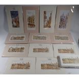 A box of limited edition prints by Michael Powell on a Cotswold theme, unframed (12 in total) and