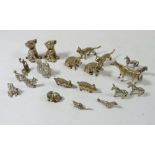 A collection of silver plated miniature model animals