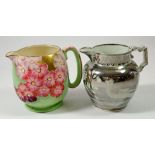 Two 1930's floral jugs